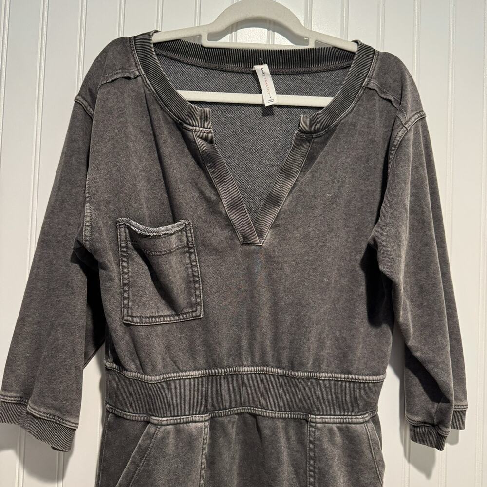 Anthropologie Daily Practice Gray Utility Sweatshirt Dress Size Small - Picture 3 of 7